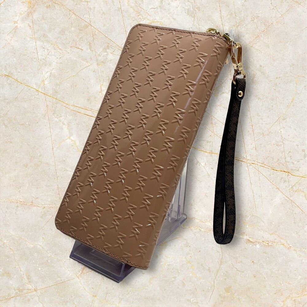 Michael Kors Jet Set SIGNATURE Travel Continental Wallet - Fawn/Gold  NWT - Picture 9 of 12